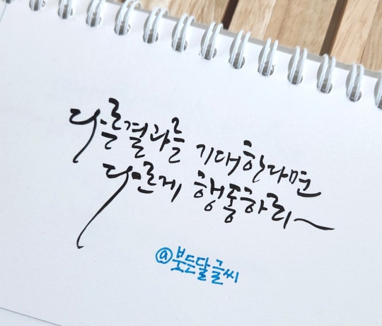  다른 결과를 기대한다면 다르게 행동하라::캘리그라피 다른 글씨체