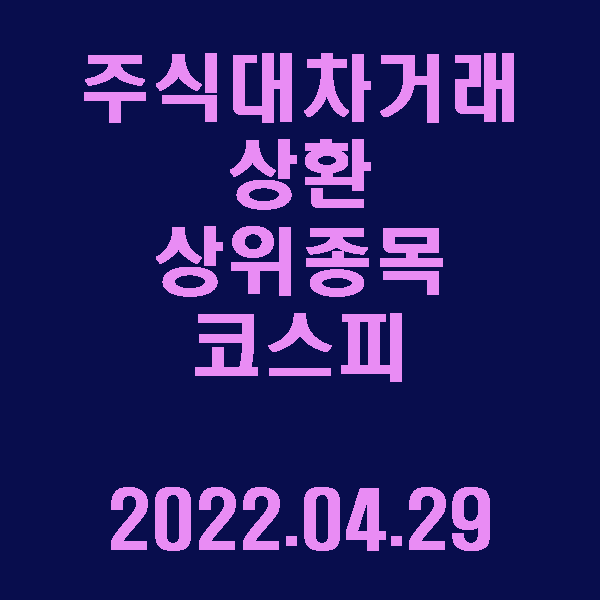  주식대차거래 상환 상위종목(코스피) / 2022.04.29