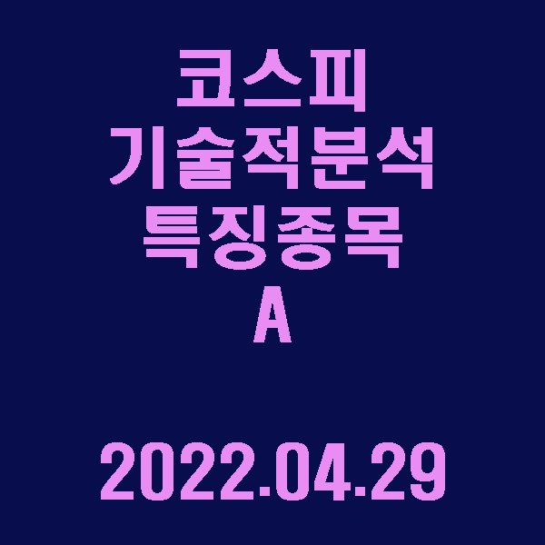  코스피 기술적 분석 특징주 A / 2022.04.29