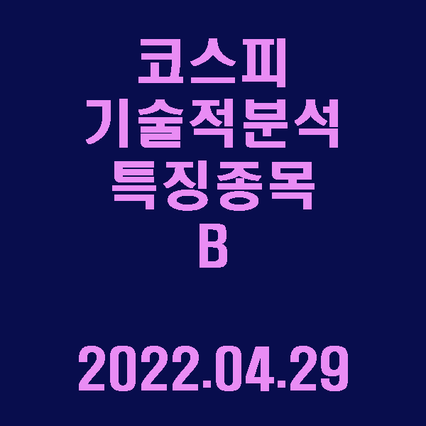  코스피 기술적 분석 특징주 B / 2022.04.29