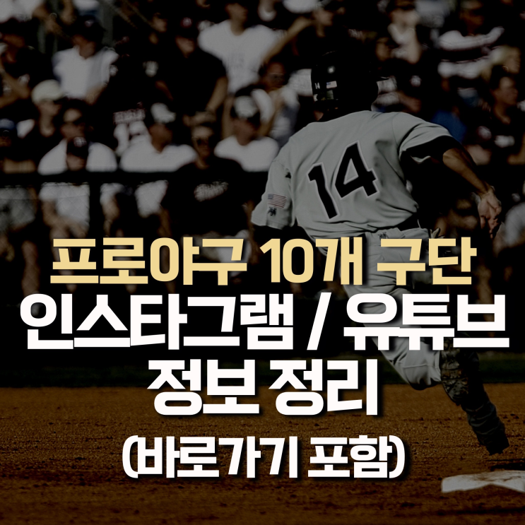  [프로 야구] 10개구단 인스타그램/유튜브 정리