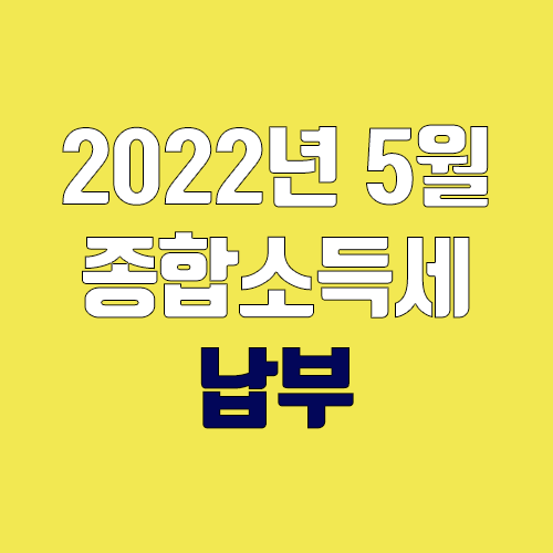 2022년 5월 종합소득세 신고기간 (개인사업자, 개인지방소득세 / 환급) 2022년 5월 종합소득세 신고기간 (개인사업자, 개인지방소득세 / 환급)