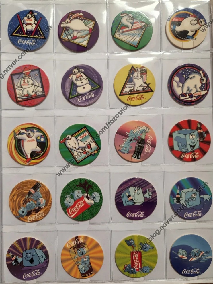 1995 COLLECT-A-CARD Coca-Cola Milkcaps complete collection of 40/40