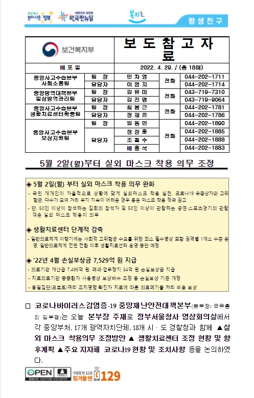 코로나 마스크착용해제 5월 2일부터 드디어 벗는 구나!!!