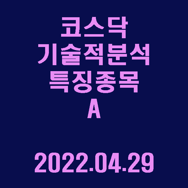  코스닥 기술적 분석 특징주 A / 2022.04.29