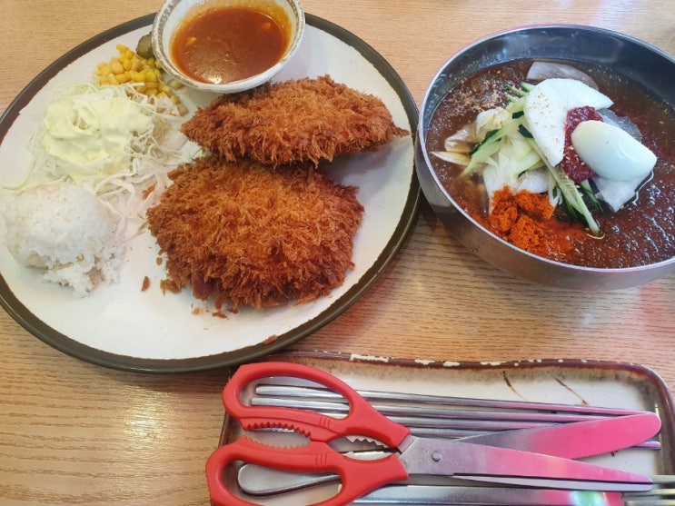  대구 칠곡 3지구 돈까스 맛집! - 매콤돈가스칡불냉면