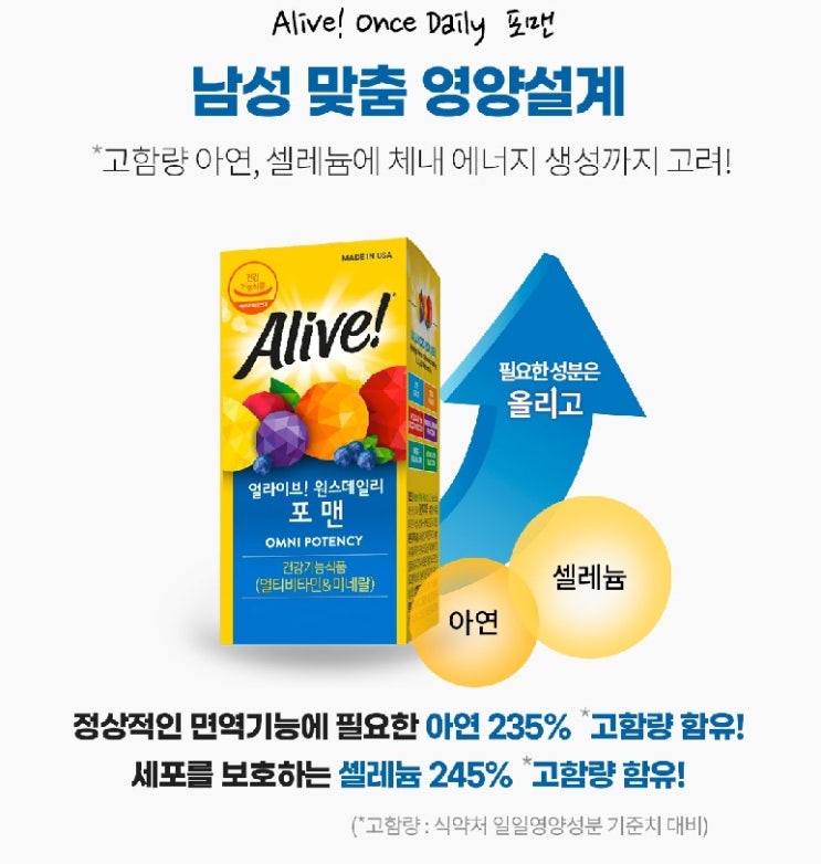  얼라이브 원스 데일리 포맨 멀티 비타민