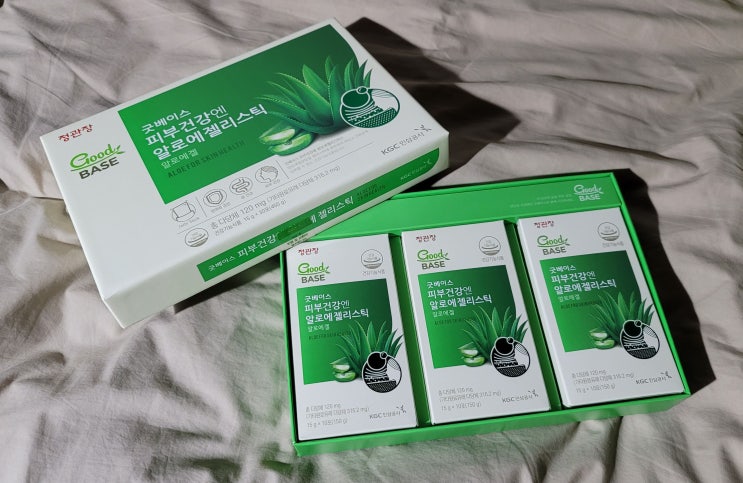  당신의 피부 건강을 책임지는 맛있고 간편한 '정관장 굿베이스 피부건강엔 알로에젤리스틱' [정관장굿베이스/알로에겔/알로에젤리/먹는알로에/알로에다당체/면역관리/장건강개선/먹는피부케어]