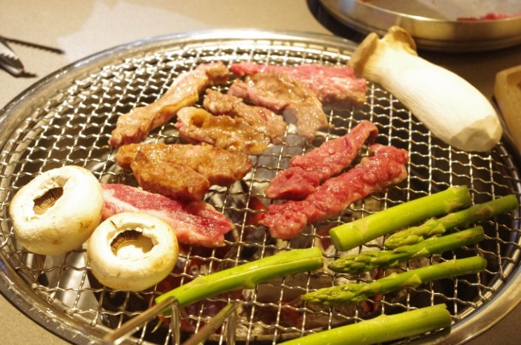  양재역 고기집 "국고집" 도곡동 찐맛집 : 소 생갈비살, 아스파라거스+버섯구이, 양지국밥