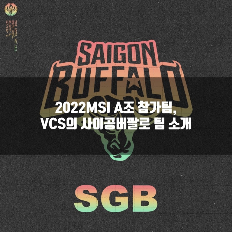 롤 Sgb(사이공 버팔로) : 2022Msi A조 Vcs팀 소개 : 네이버 블로그