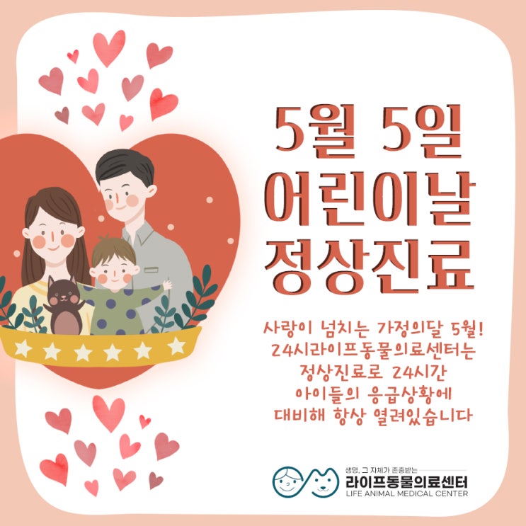 대구 어린이날 동물병원 : 5월 5일 정상진료로 열려있습니다! 대구 어린이날 동물병원 : 5월 5일 정상진료로 열려있습니다!