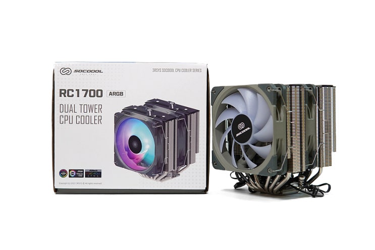  3RSYS Socoool RC1700 ARGB 듀얼 타워 CPU 쿨러