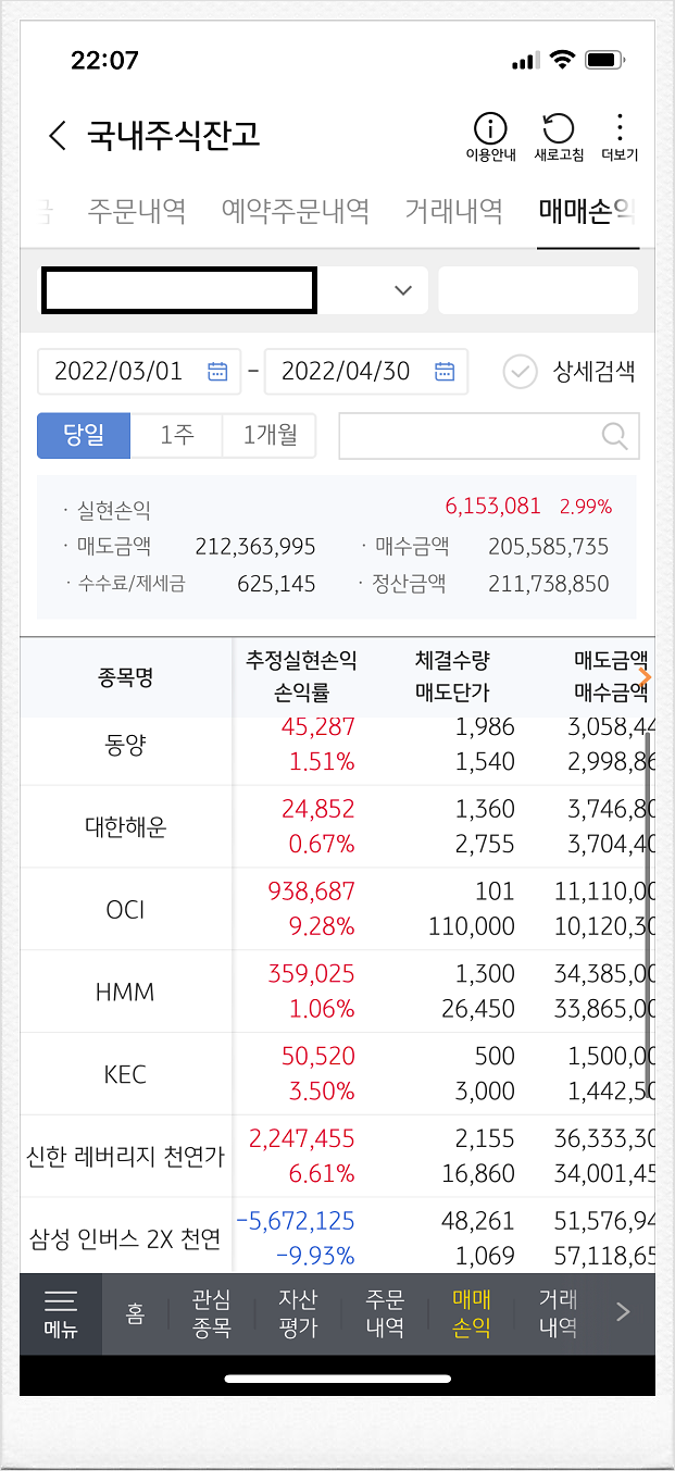 [주식 노트] 3~4月 주식 매매손익 및 자산평가