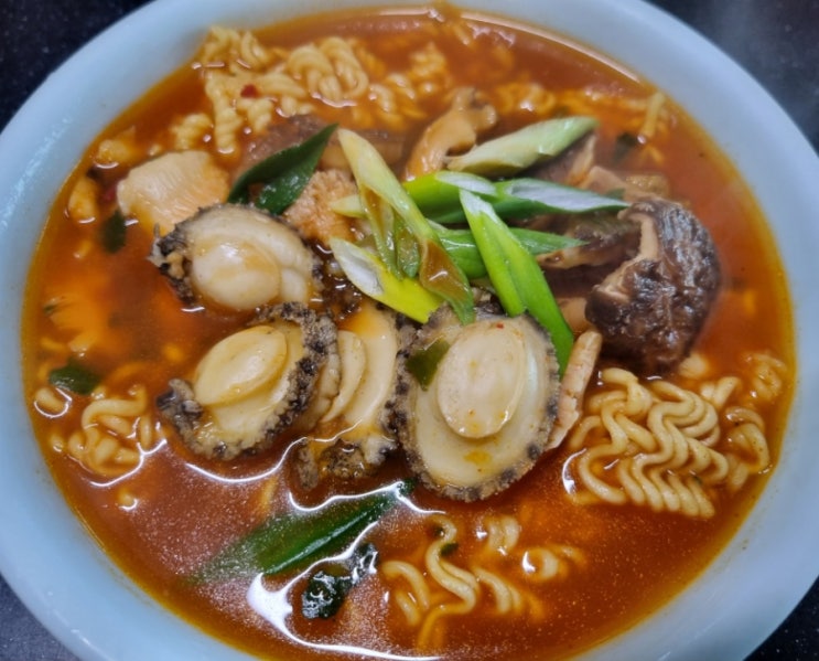  라면 맛있게 끓이는 법 오뚜기 열라면 전복라면