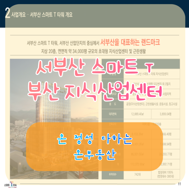  부산 지식산업센터 / 규제 완화된 수익형 부동산, 서부산 스마트 T타워!