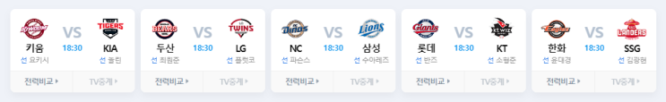  5월 2일 한국프로야구 오늘의 메인뉴스 5월 3일 KBO 경기일정