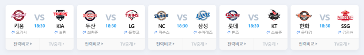 5월 2일 한국프로야구 오늘의 메인뉴스 5월 3일 KBO 경기일정