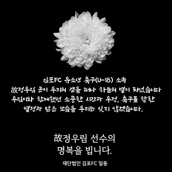 김포FC 유소년 축구 선수 정우림 사망 후 청와대 국민청원 내 아들을 좀 살려주세요 집단괴롭힘 의혹 김포FC 유소년 축구 선수 정우림 사망 후 청와대 국민청원 내 아들을 좀 살려주세요 집단괴롭힘 의혹