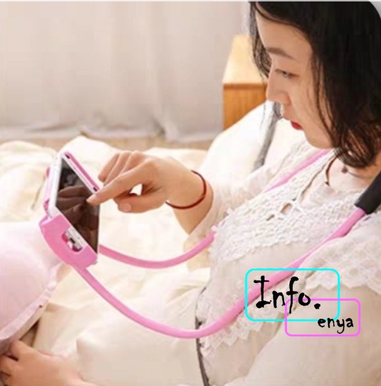  핸드폰 넥 거치대의 편안함 끝판왕 후기_넥 거치대,스탠드  거치대, 영상 시청 편안히! 거북목,손목 잠시 편안히!