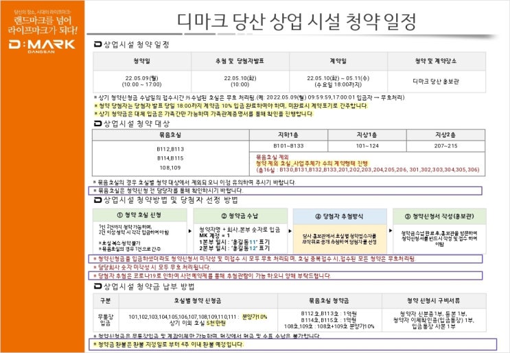  당산역 디마크 당산 상가 청약일정