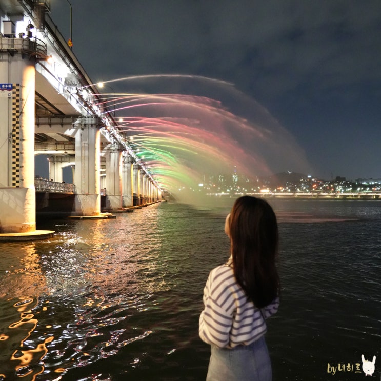 반포한강공원 야경 세빛섬과 반포대교 달빛무지개분수 반포한강공원 야경 세빛섬과 반포대교 달빛무지개분수