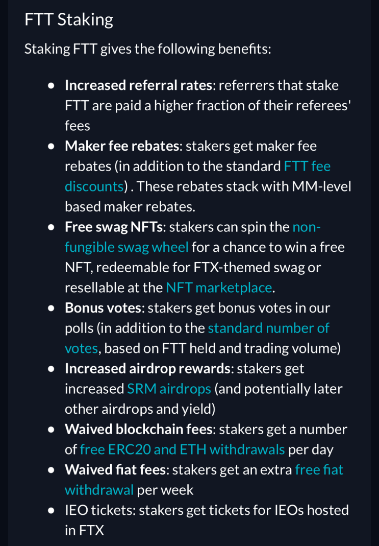  FTT(FTX 거래소 토큰) 스테이킹 혜택 정리