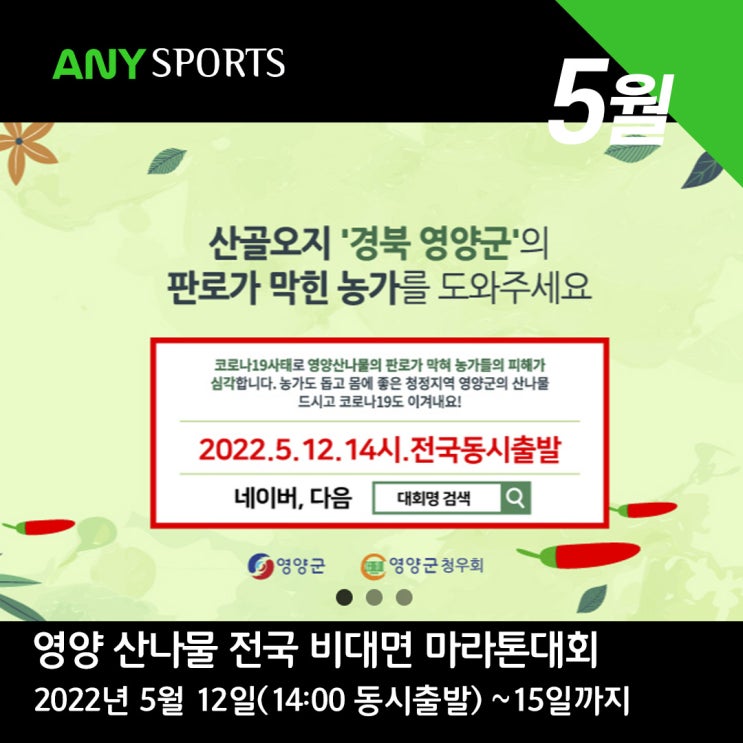  영양 산나물 전국 비대면 마라톤대회