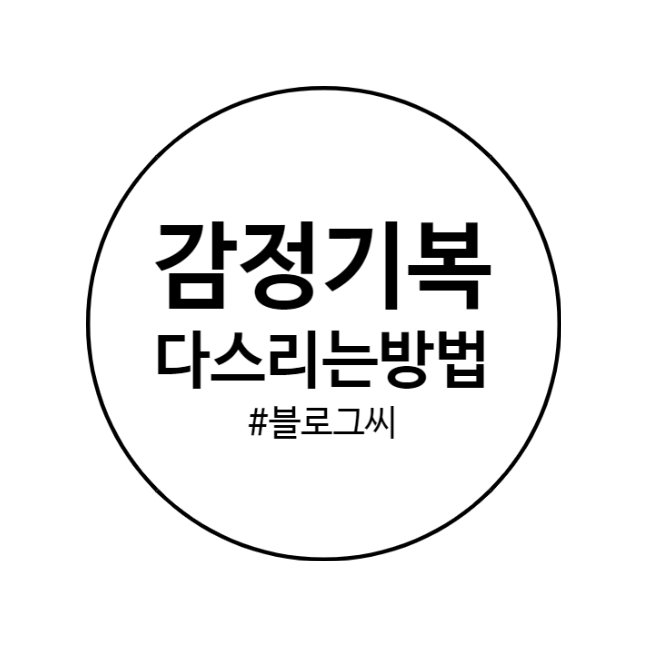  <블로그씨>나만의 감정 기복 다스리기 방법 추천