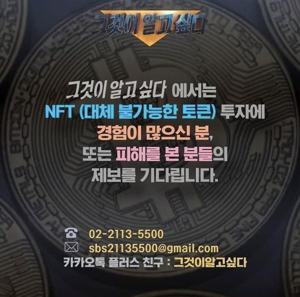 그것이 알고싶다 NFT 떡밥 물은듯 그것이 알고싶다 NFT 떡밥 물은듯