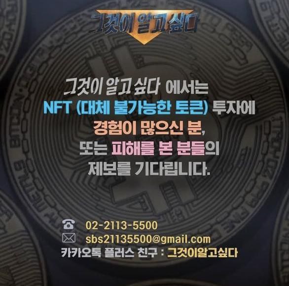 그것이 알고싶다 NFT 떡밥 물은듯