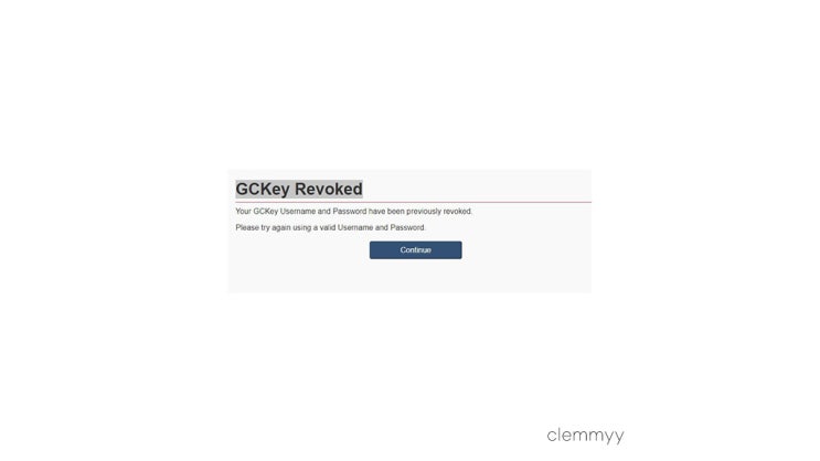  캐나다 GCKey Revoked 해결하는 방법