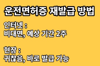  운전 면허증 재발급 받는 2가지 방법 : 인터넷/현장, 비용