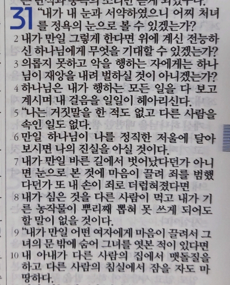 욥의 시련(욥기) 31장 욥의 시련(욥기) 31장