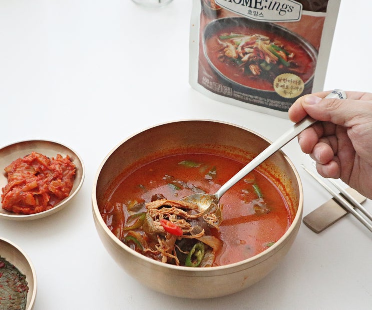  간편식 호밍스 닭곰탕, 닭개장과 맛있는김치 온가족 건강한 한끼