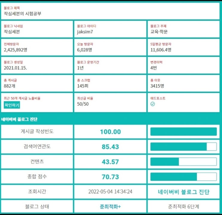  블로그 지수 유료사이트 무료 확인 방법 (최적화블로그 vs 저품질)