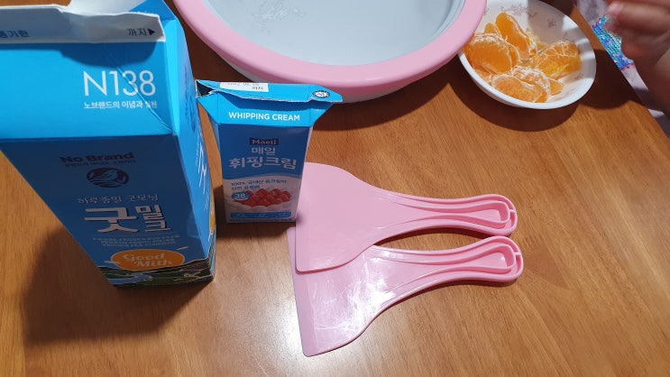  한라봉 바나나 오레오로 철판아이스크림 만들기