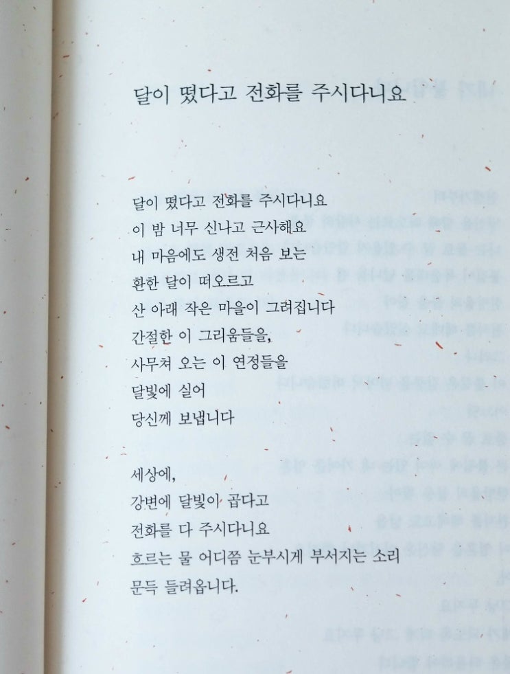  달이 떴다고 전화를 주시다니요