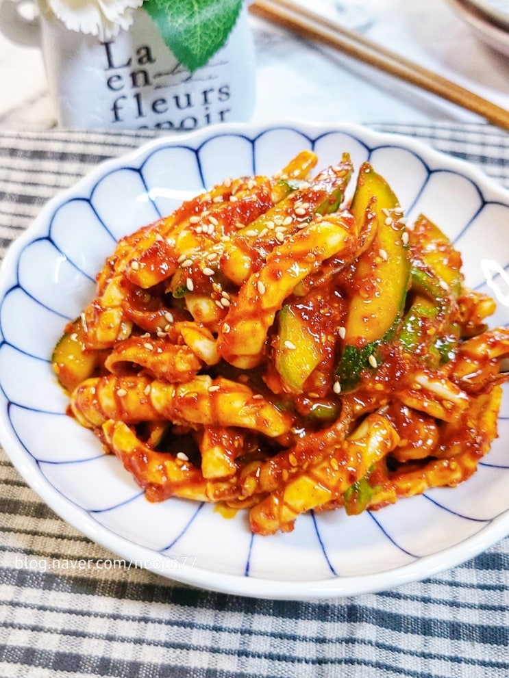 오징어오이초무침 만드는법 새콤달콤 오이 오징어초무침 양념 오징어오이초무침 만드는법 새콤달콤 오이 오징어초무침 양념