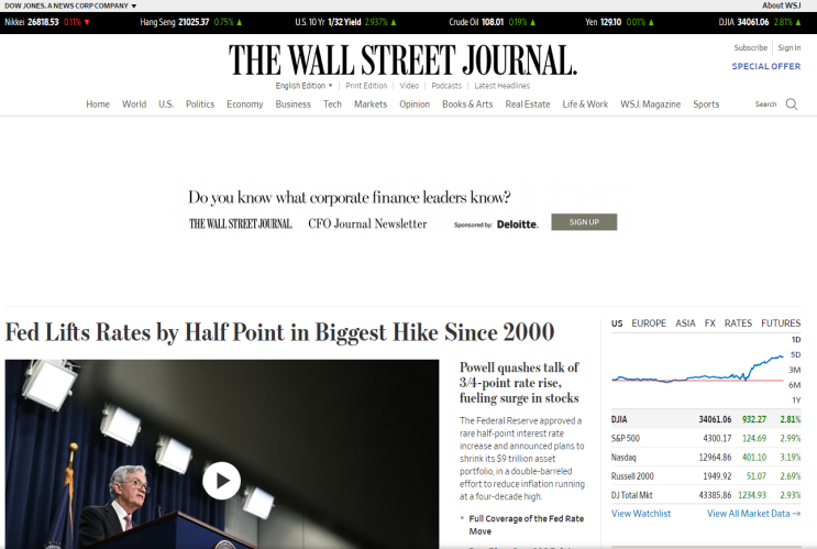  [영어 공부] 월 스트리트 저널(wall street journal) 구독 방법