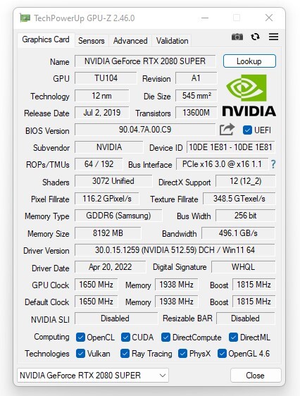 GPU-Z 최신버전 v2.46.0 다운 정보 VGA 스펙 확인 모니터링 프로그램 GPU-Z 최신버전 v2.46.0 다운 정보 VGA 스펙 확인 모니터링 프로그램
