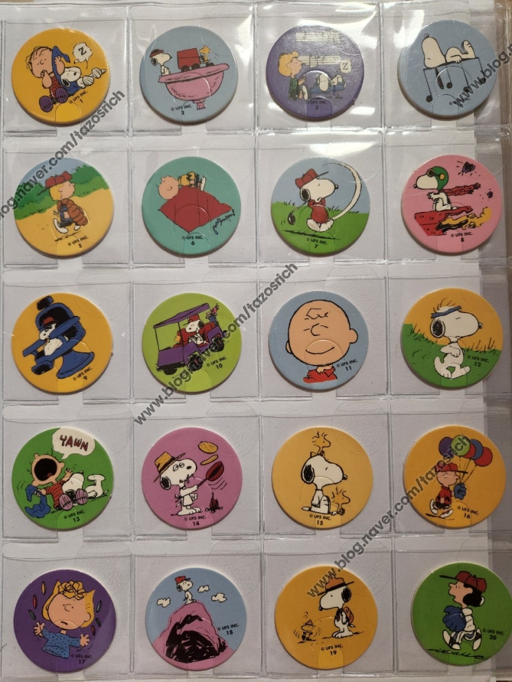 1994 UFS Inc. Snoopy and Charlie Brown Milkcap complete collection of 60/60
