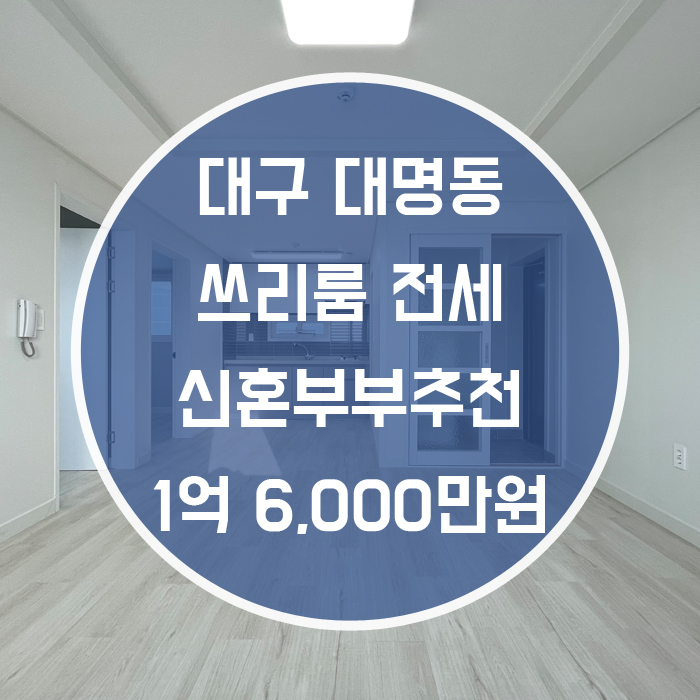  (계약완료)대구 남구 대명동 / 쓰리룸 전세 신축 조용한곳 신혼부부추천