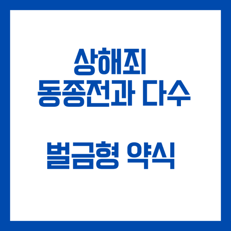  동종 이력 다수 상해죄 벌금형 약식명령 사례입니다