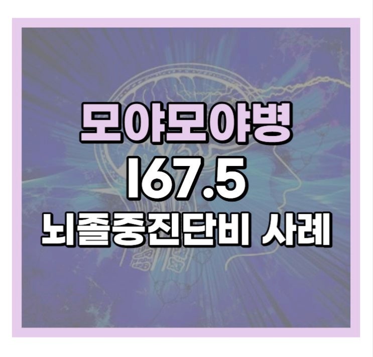  모야모야병 I67.5 분쟁되는 뇌졸중진단비 지급 사례