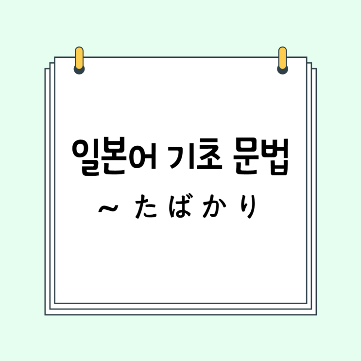 일본어 기초 (N5 문법 / N4 문법): ~たばかり