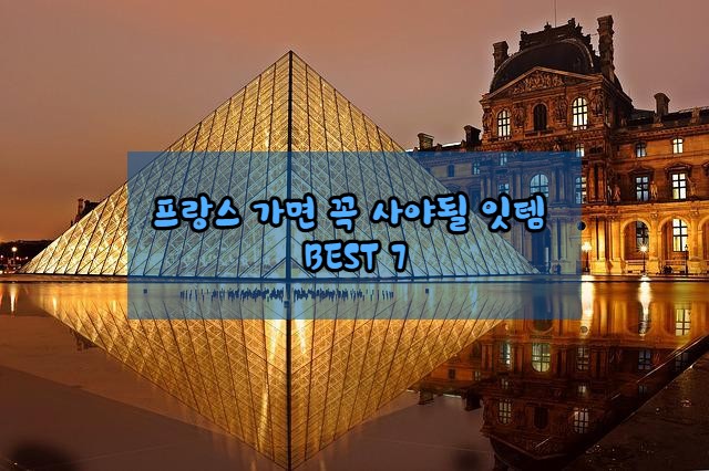  프랑스 가면 꼭 사야될 잇템 BEST 7