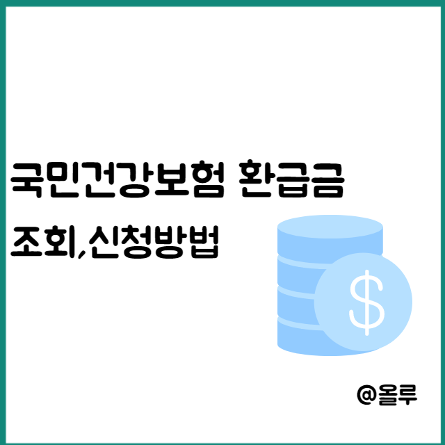  국민건강보험 환급금 조회,신청방법