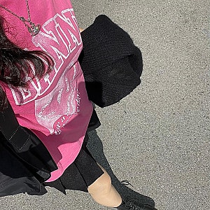 [Ganni(가니)] Smiley face tee 스마일 프린트 티셔츠