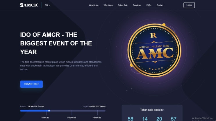   IDO AMCR 토큰 웹사이트를 소개하게 되어 너무 기쁩니다.