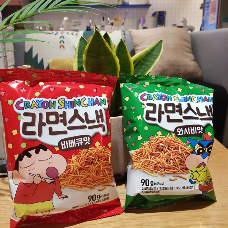  크레용신짱 라면스낵 바베큐맛 와사비맛 리뷰